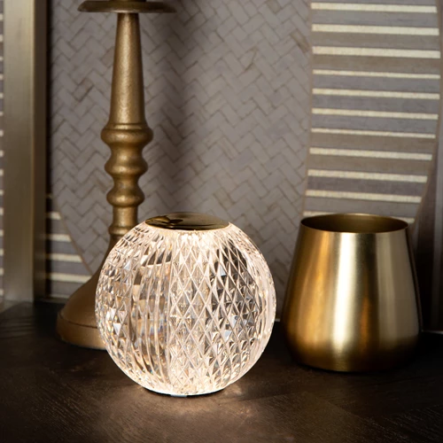 Lucide CINTRA - Lámpara de mesa Recargable - Batería/acumulador - Ø 9 cm - LED 3 StepDim - 1x1,5W 3000K - Transparente - ambiente 1